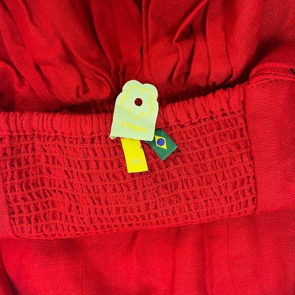 NWOT Farm Rio Stretch Linen Blend Cami Maxi Dress Size XS Classic RED - Picture 12 of 16